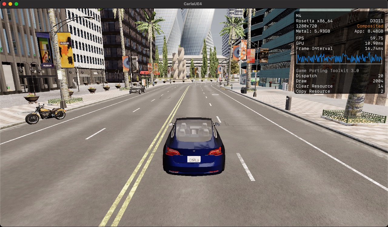 Perslis Motion driving in a simulated city