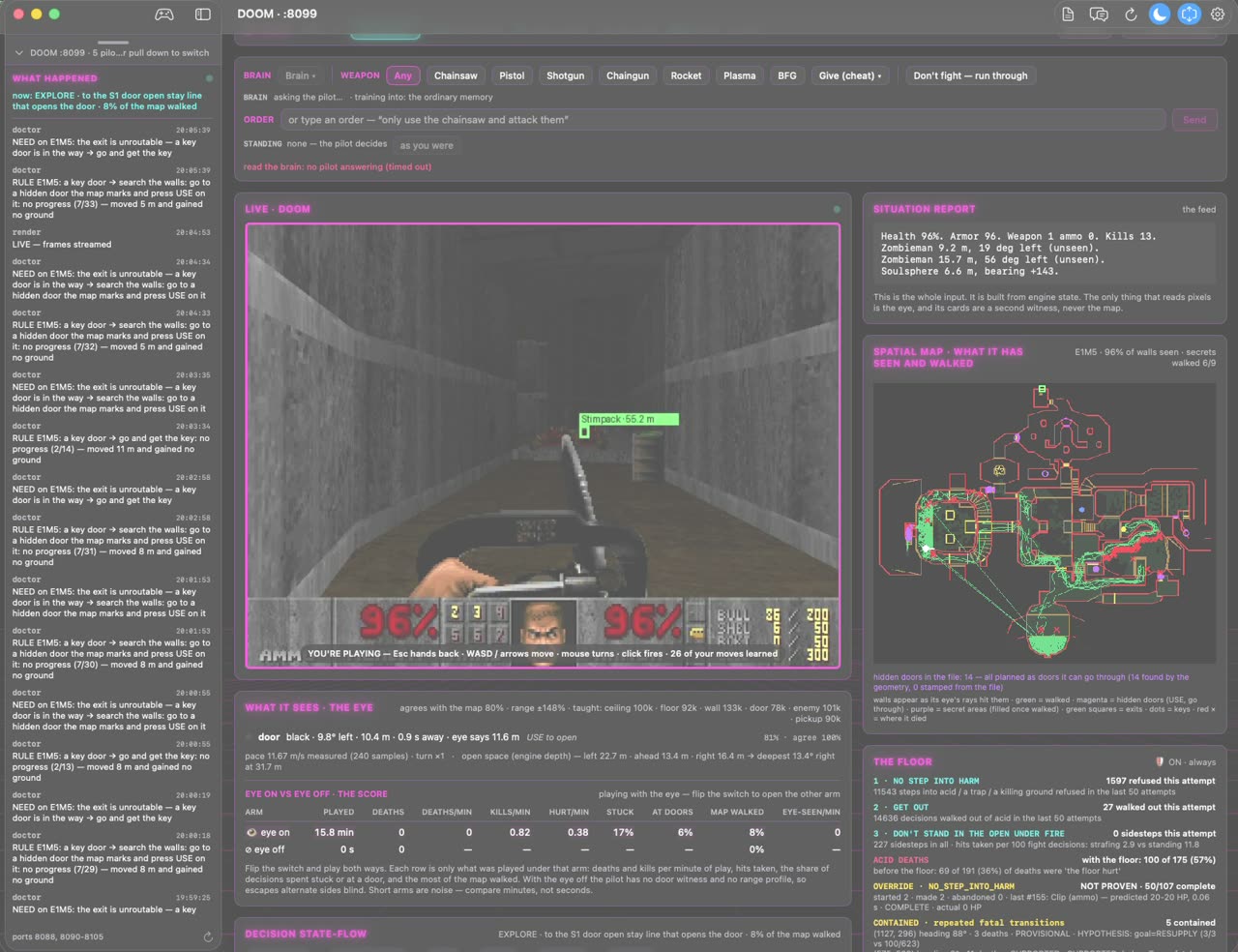 Peel playing DOOM, recorded